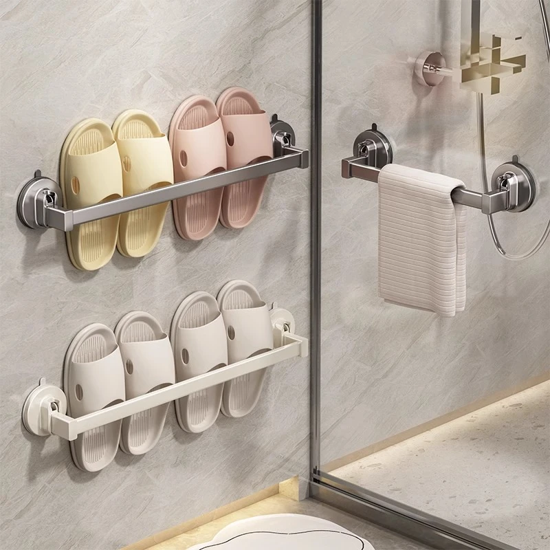 浴室吸盘拖鞋架壁式挂免打孔沥水架卫生间置物架厕所收纳神器