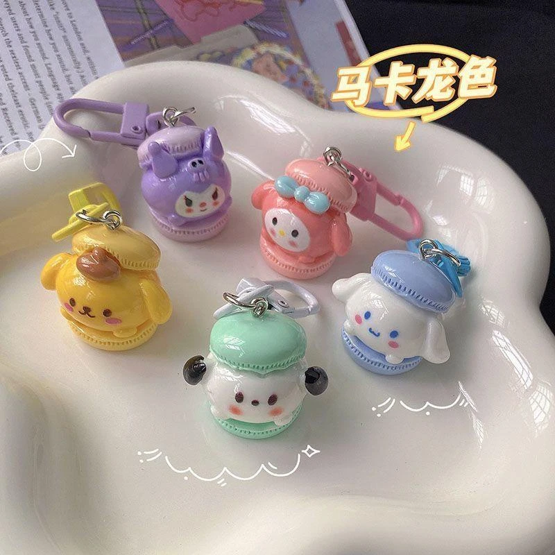 可爱三丽鸥钥匙扣女生卡通马卡龙彩色铃铛挂饰书包挂件钥匙链礼物
