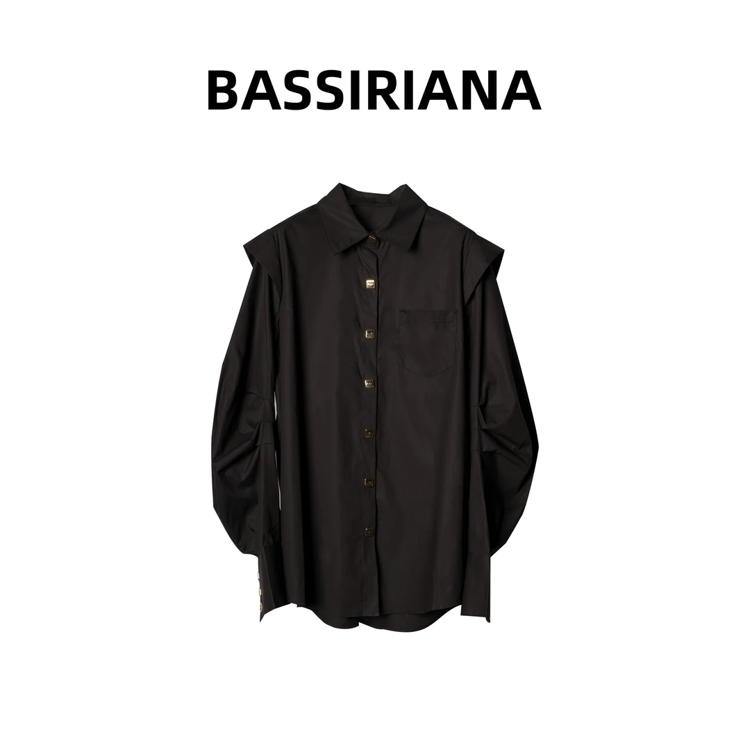 【BASSIRIANA】春季服饰时尚纯色女士小众常规百搭衬衣 210593