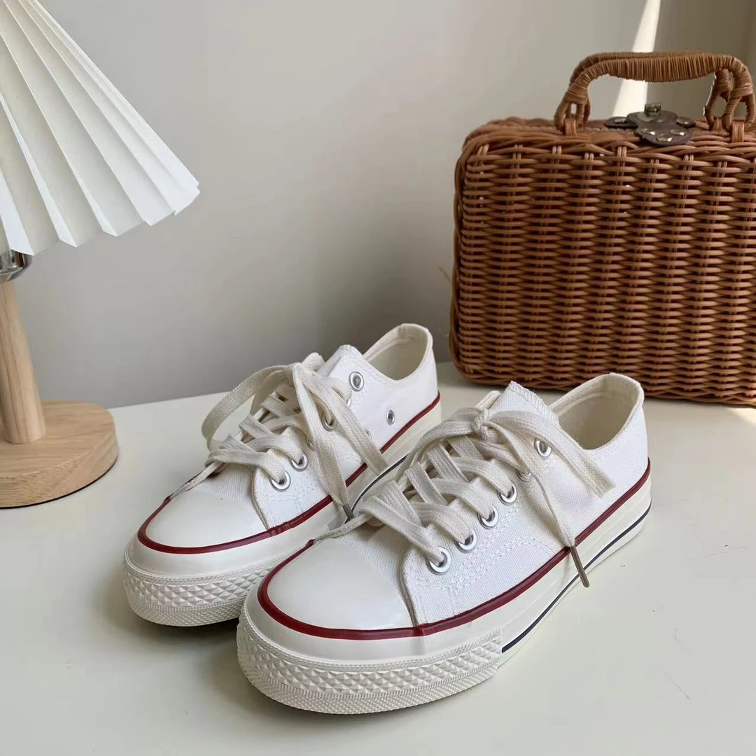 【白色 经典人手一双百搭1970s复古】韩版低帮帆布鞋693