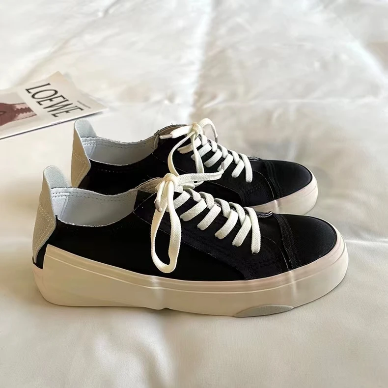 【缎面 黑色】休闲鞋日系百搭小众ins设计感1270（微瑕 介意慎拍）