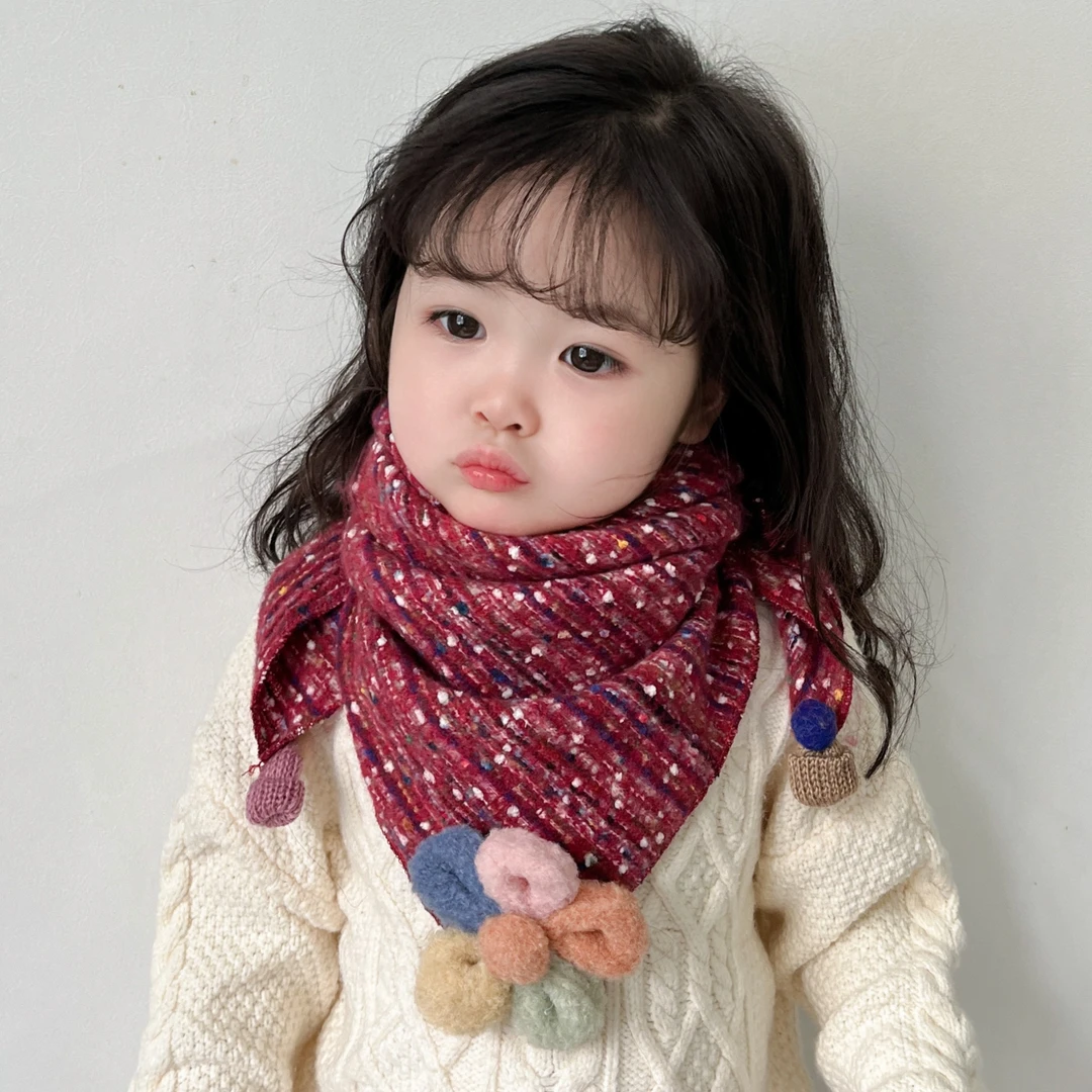 儿童三角围巾冬天防风保暖宝宝围脖女童柔软亲肤三角巾男女孩脖套