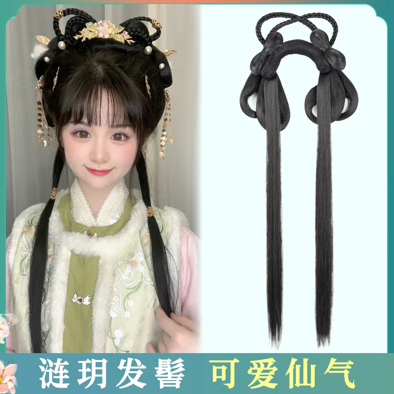 一体式懒人发箍软发髻古装汉服假发明制古风日常垫发发包盘发造型