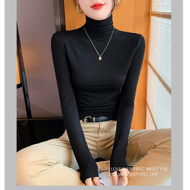 【拍一发二-59.9元两件】【高领堆堆领】保暖打底衫打底百搭针织长袖