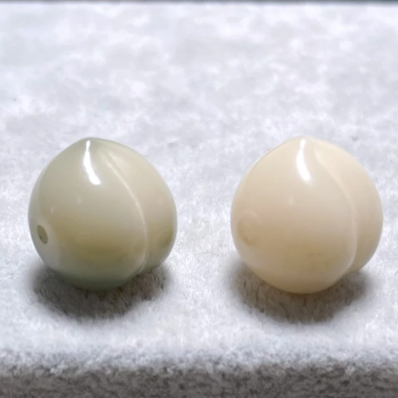 绿色桃子菩提散珠DIY配饰配珠吊坠白玉菩提根雕刻