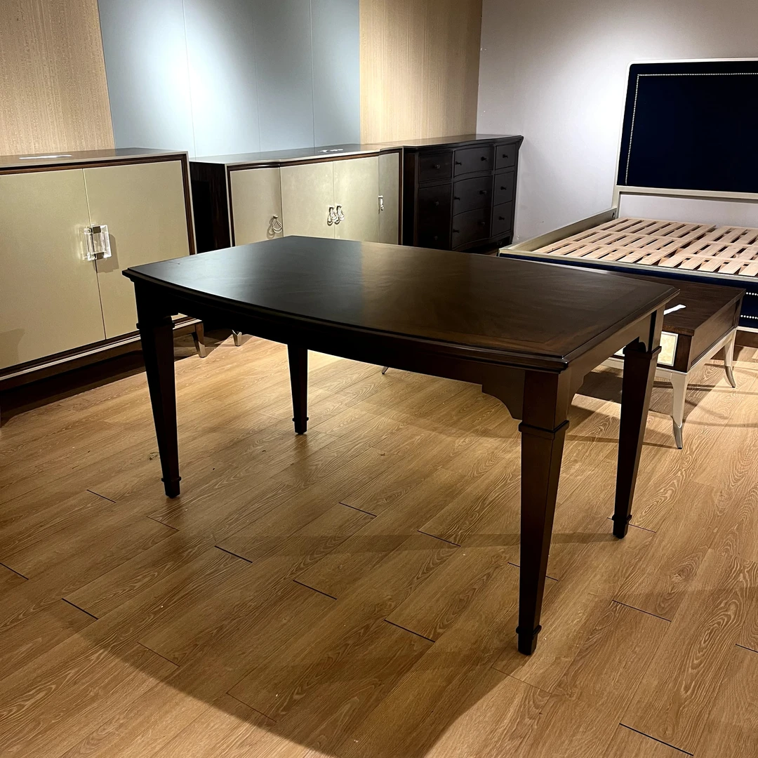 实木榉木长方餐桌 140/160×90×76cm美式轻奢简约XDD 1520914