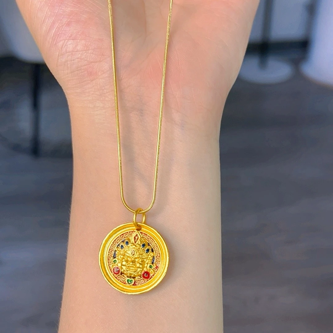 合金吊坠 （朵朵专属）唐卡黄财财吊坠藏式风格个性DIY