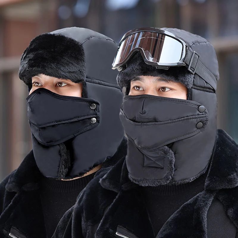 新疆包邮帽子男冬天户外骑行保暖防寒帽棉冬季防风帽护耳骑电动车