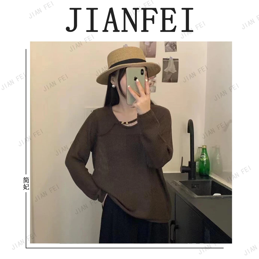 JIANFEI/简妃B599 女士针织衫打底时尚休闲百搭宽松减龄显瘦