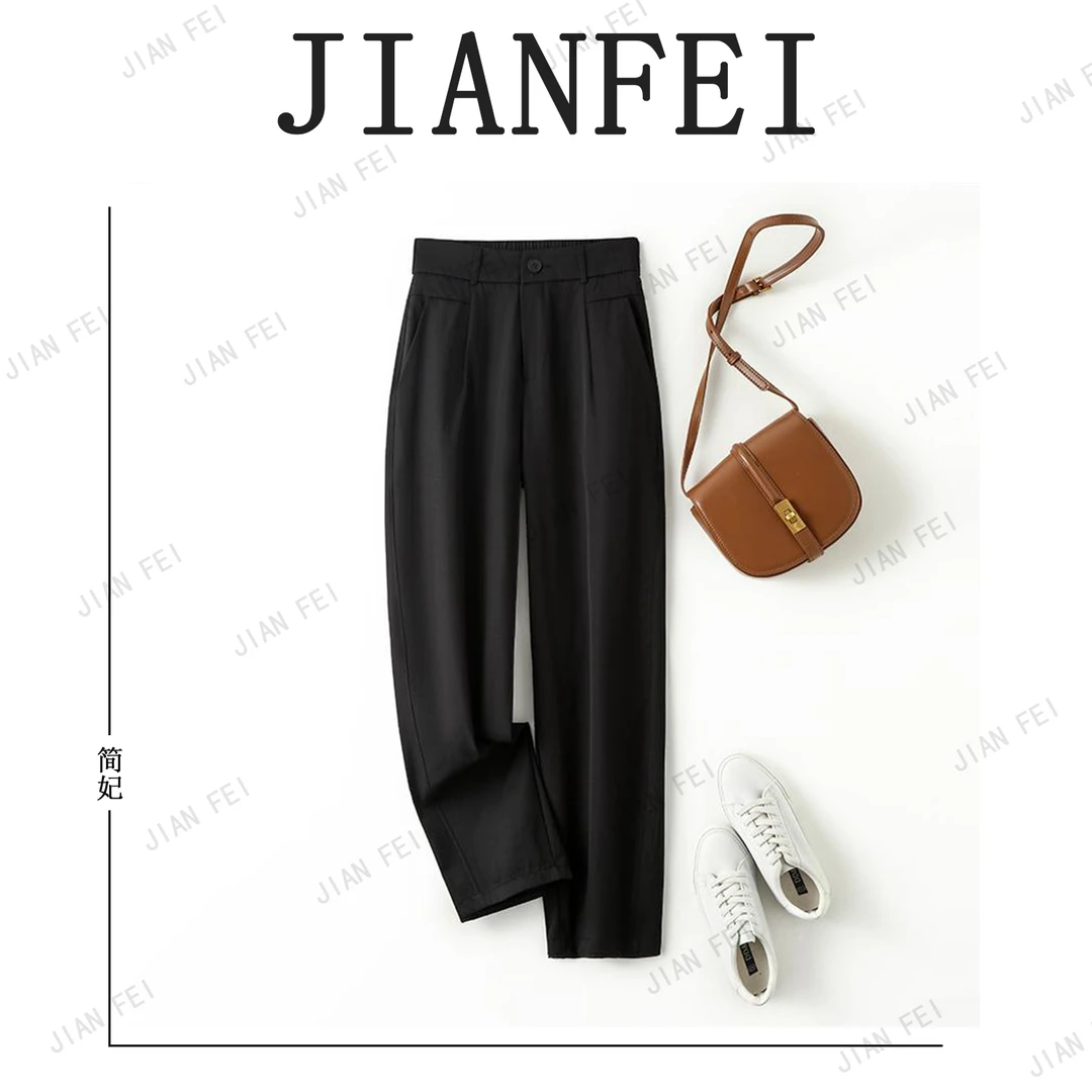 JIANFEI/简妃A1808  轻薄直筒9分裤女士时尚休闲春夏薄款垂感潮流