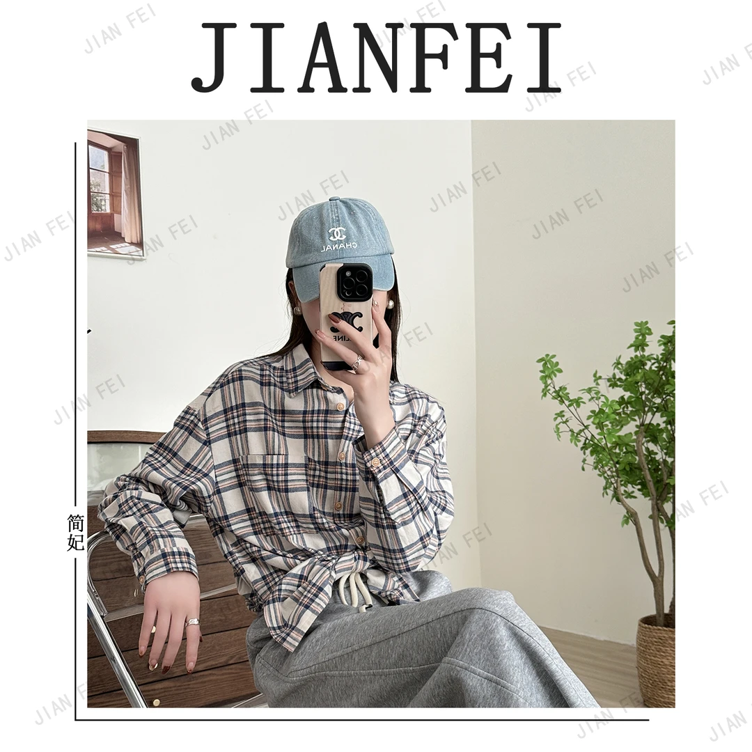 JIANFEI/简妃QW009 女士衬衫时尚设计感棉休闲百搭宽松潮流