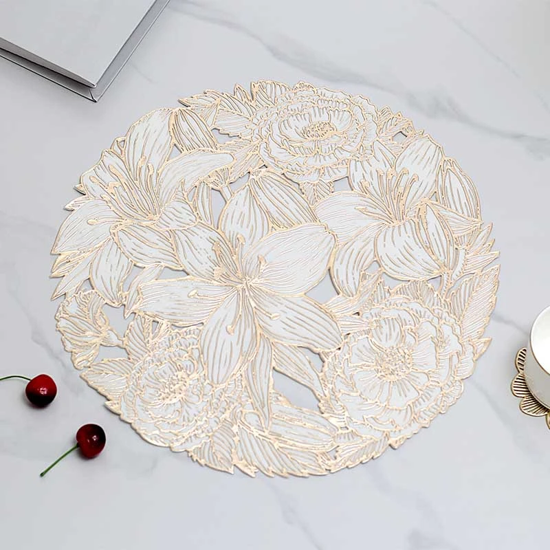 北欧餐垫PVC软装饰桌垫防滑镂空装饰垫盘垫花瓶垫