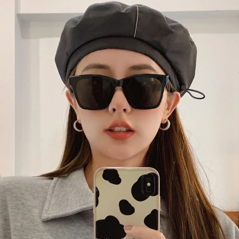 网红拍照墨镜女高级感ins韩版潮大脸显瘦黑框太阳眼镜防紫外线男