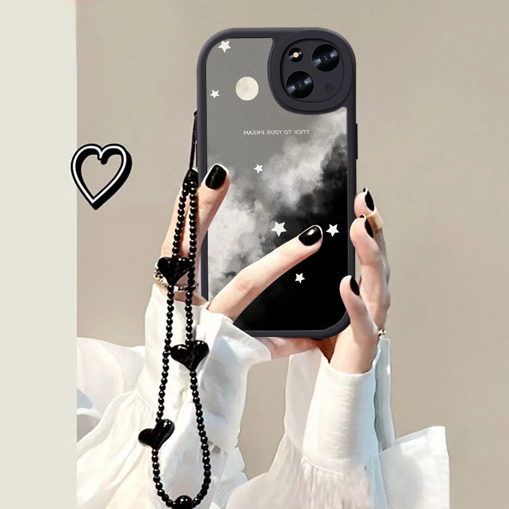 适用小羊皮黑色星空iPhone14手机壳iPhone13防摔11promax网红软壳