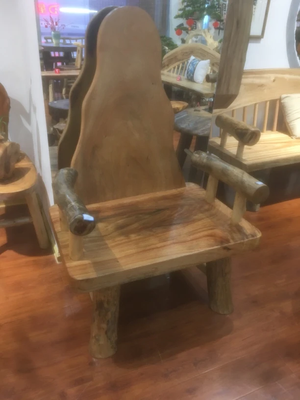 一物一拍 原生态香樟木主人椅、国风、民宿主人椅