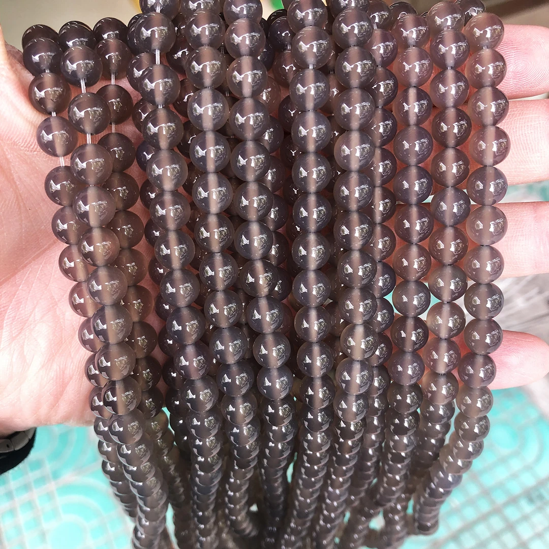 【A40】7A天然灰玛瑙散珠diy手链饰品配件磨砂灰玛瑙圆珠多样性发一