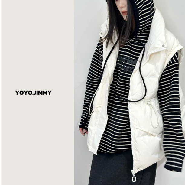 【鹅绒马甲】中长款收腰显瘦鹅绒马甲 y290-cj