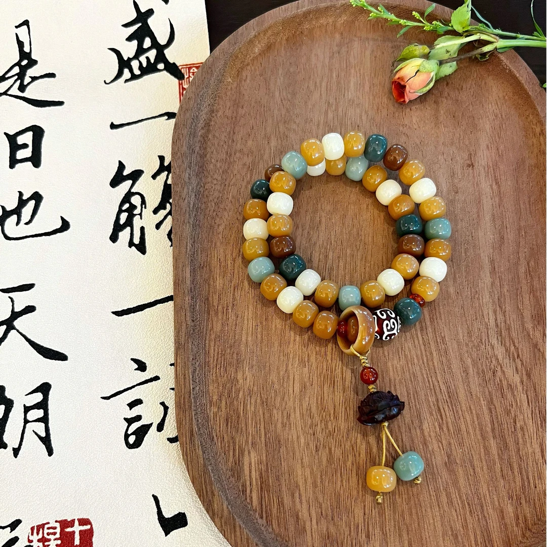 多宝菩提双圈莲花手串WGPT356