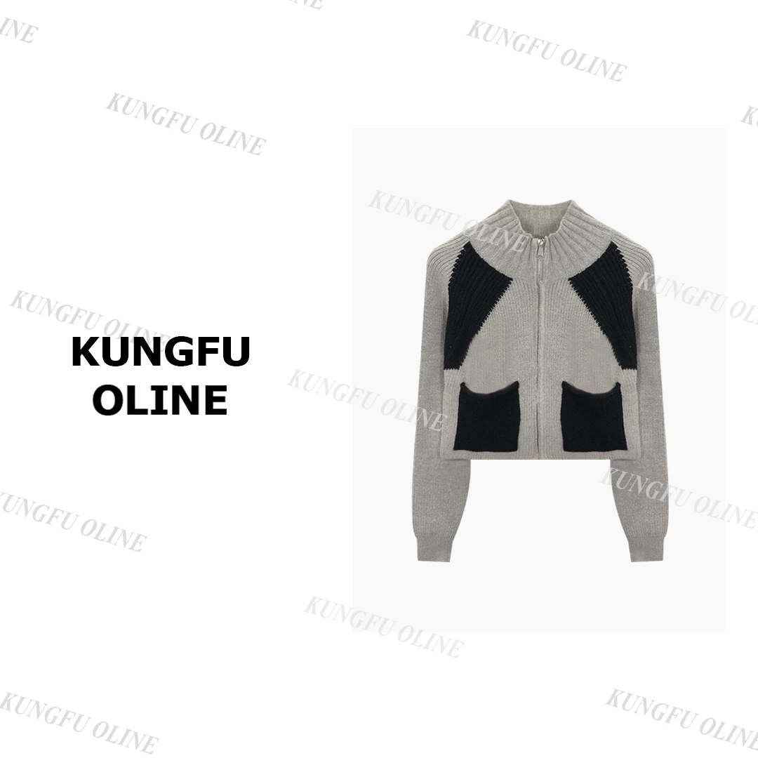 【口袋猫咪】KS6973【实物有猫】提花针织衫设计师高级感百搭毛衣