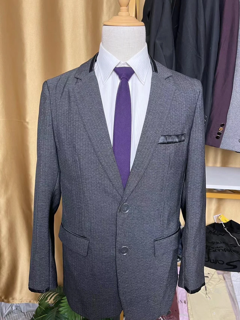 男士灰色断码春秋休闲高品质西服外套