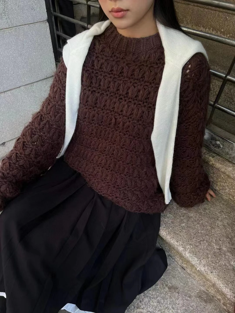 小众设计感原创休闲百搭纯色毛衣4519032