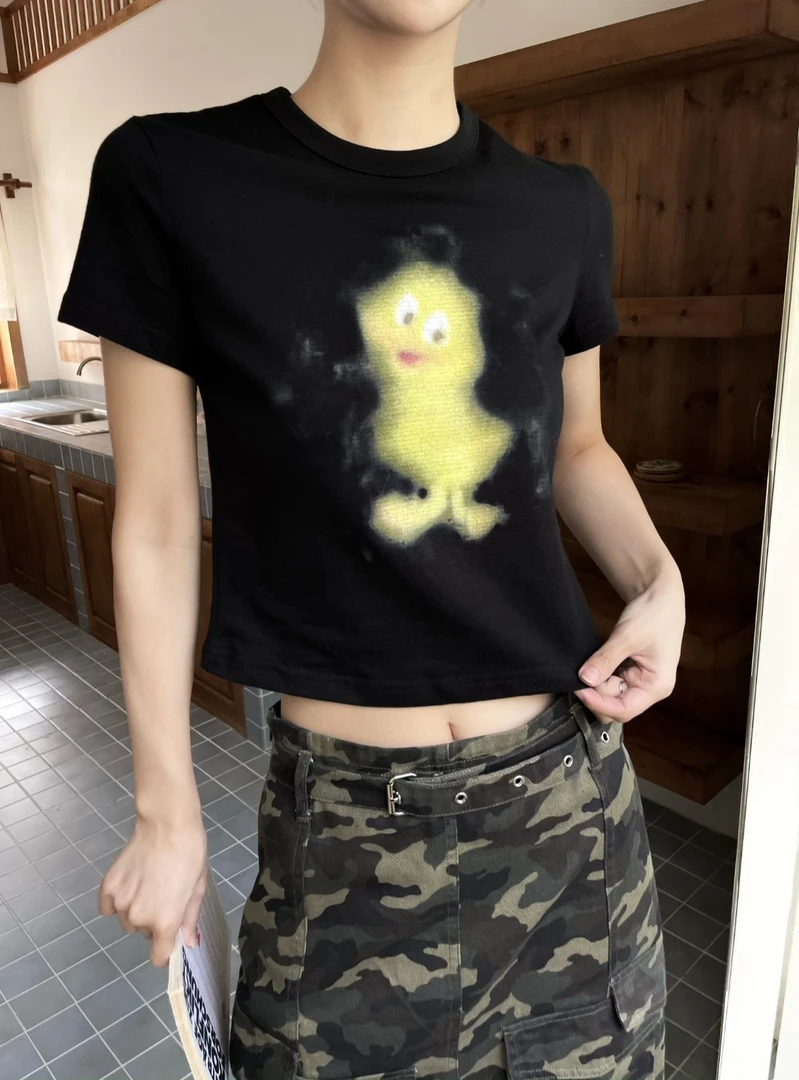 小众设计感原创百搭涂鸦显瘦T恤上衣4521095