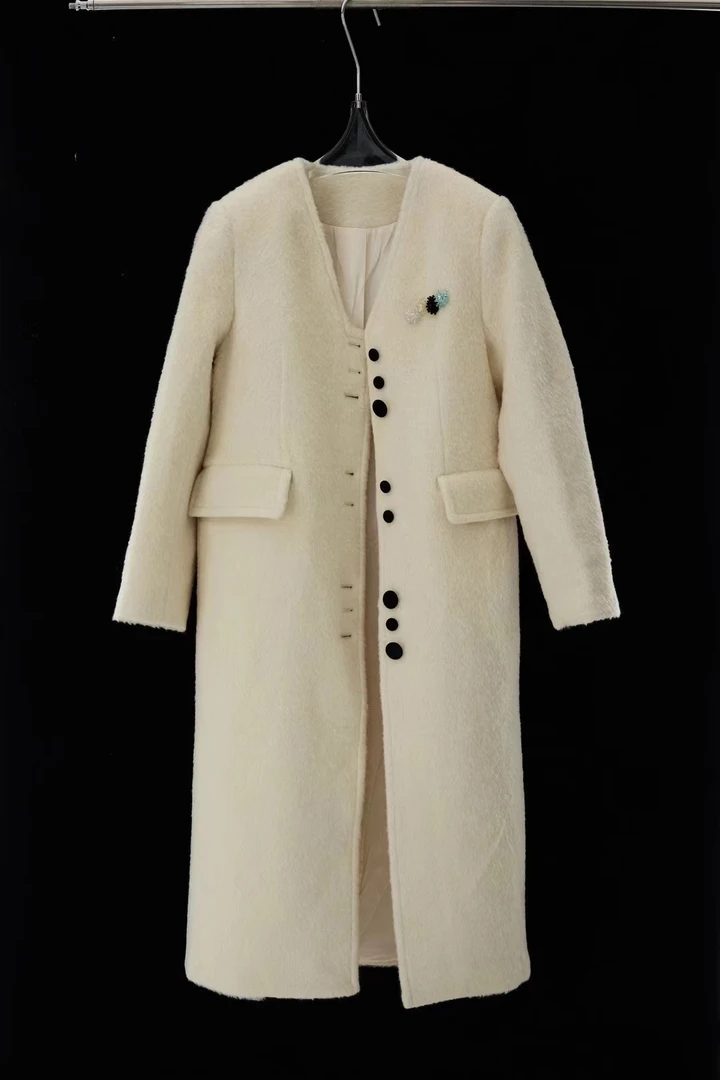 小众设计感原创百搭宽松大版长款百搭羊毛外套4513118