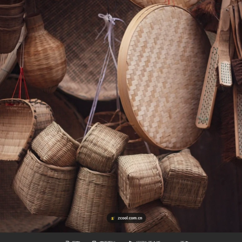 乡村农家手工制作竹制品木制品