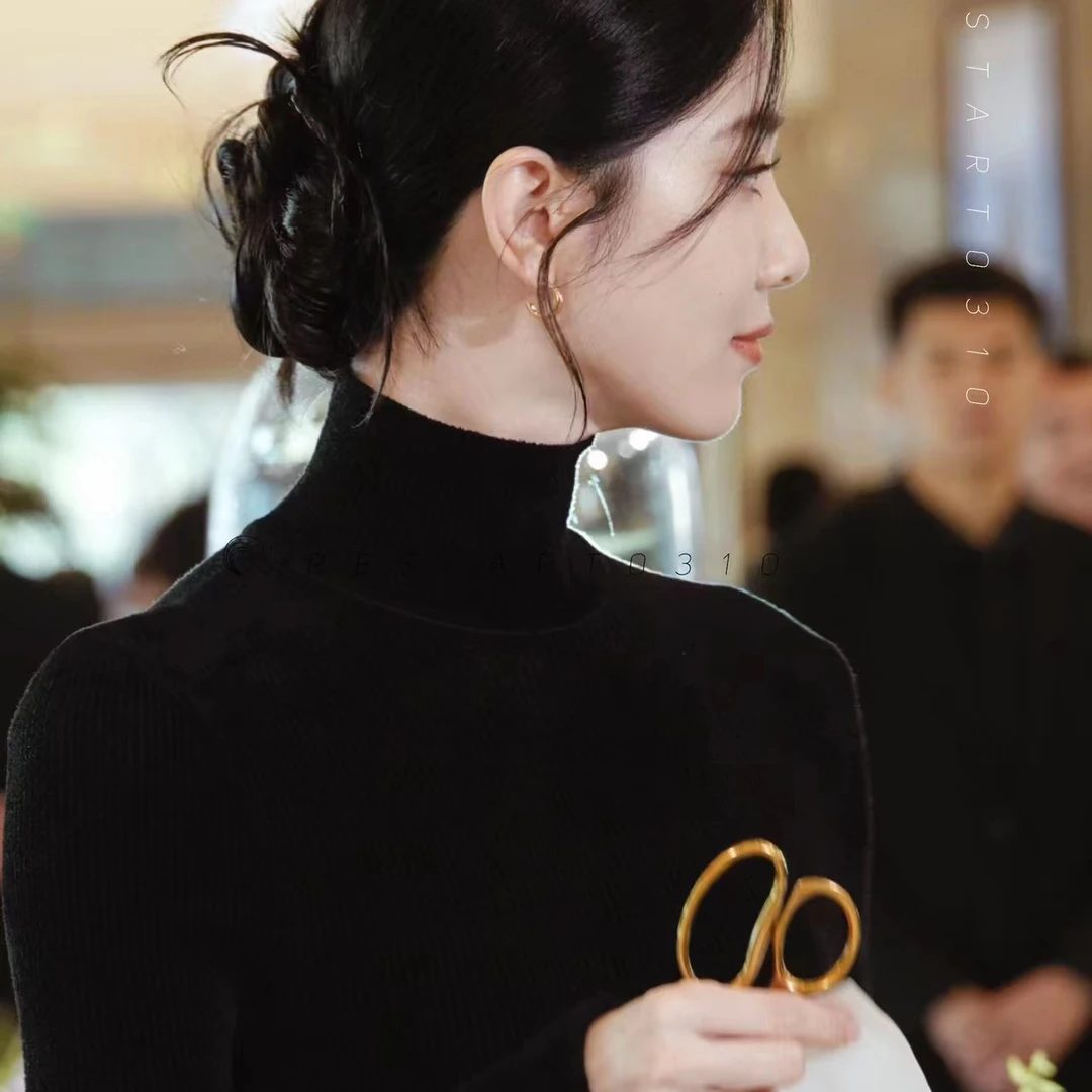 H2天鹅颈2025打底衫女士《超柔软》长袖百搭修身半高领保暖秋冬保暖