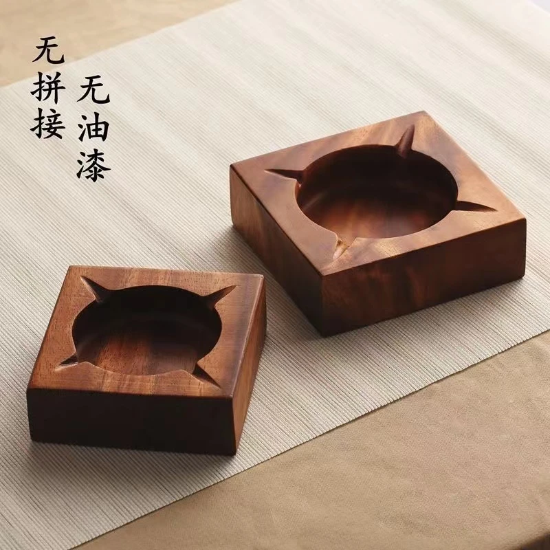 （活动亏米浮力无好误π）精选南美胡桃木烟灰缸实木茶桌摆件办公室