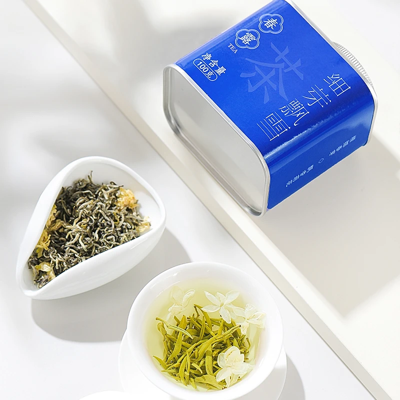 细芽飘雪浓香型甘露飘雪白毫茉莉花茶2025新茶叶特级罐装小包装