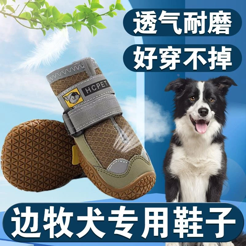 边牧边境牧羊犬专用鞋子夏季狗狗穿的网鞋防水防掉软底透气外出