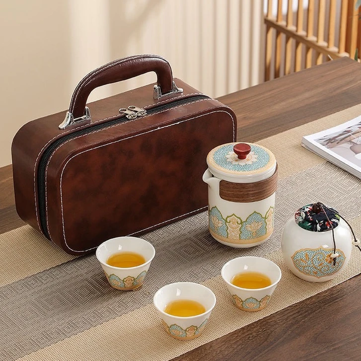 【睿泽鉴宝】古韵旅行茶具套装户外