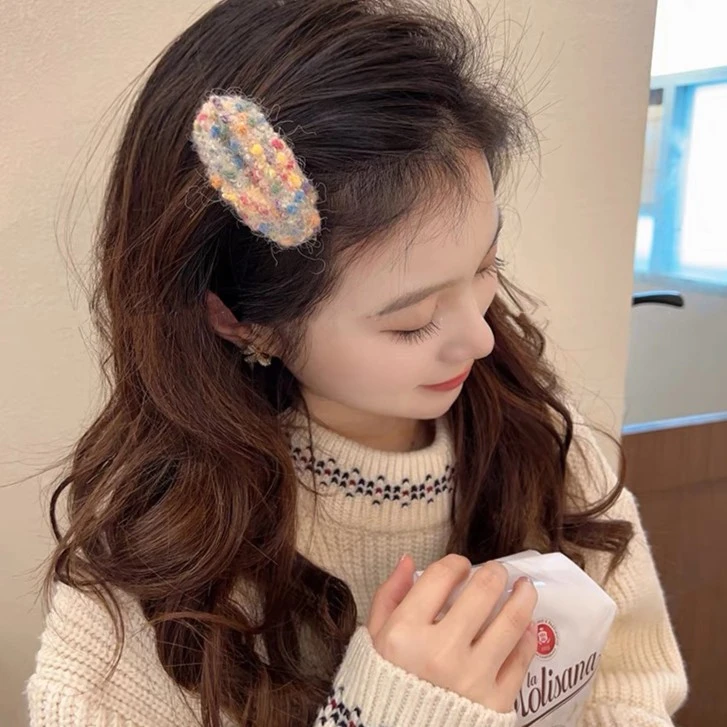 云朵彩虹发夹甜美毛巾圈刘海夹侧边夹BB夹发卡碎发夹子气质A144