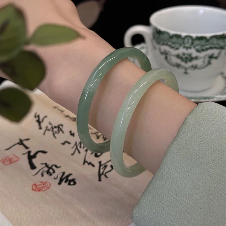 非金属树脂手镯 清冷琉璃手镯新中式汉服配饰奢精致古风镯子