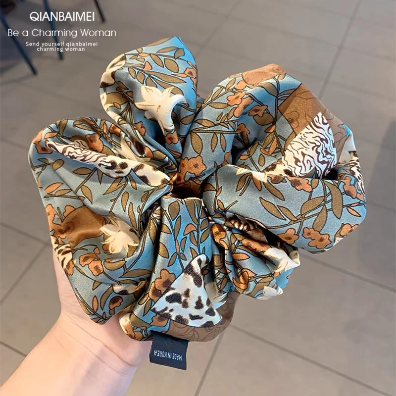 女人味~复古大肠圈碎花波点扎发丸子头发绳夏季新款发圈头绳A146.