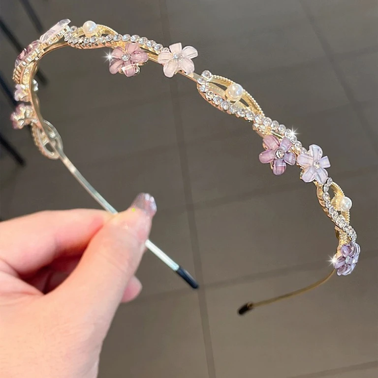 花朵头箍女韩系网红外出甜美压发发卡头箍女高级感头饰夏季A113.