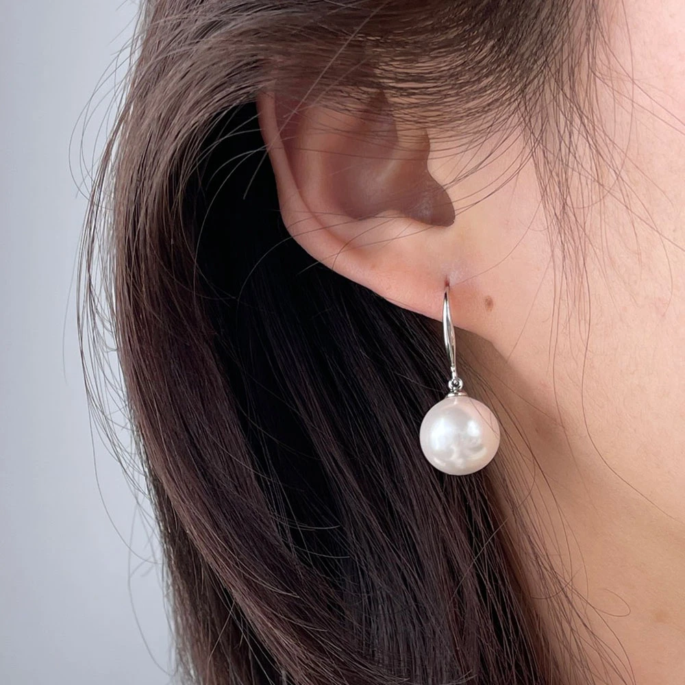 铜合金仿珍珠耳饰 欧比雅比时尚珍珠耳环韩版设计感精致素款耳勾