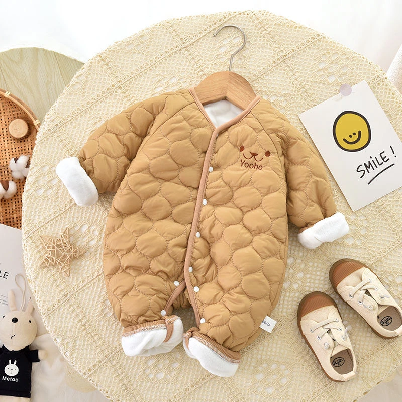 【大猫】【大猫】婴儿衣服加棉加厚面包服秋冬季宝宝保暖薄棉衣外出服