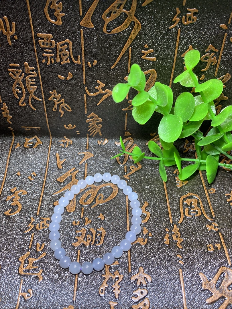 和田玉冰烟紫渐变素圈玉手串精美单圈女士