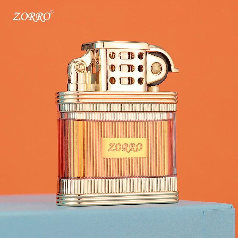 ZORRO老九门透明双仓可视煤油防风煤油打火机高档老式创意 便携火