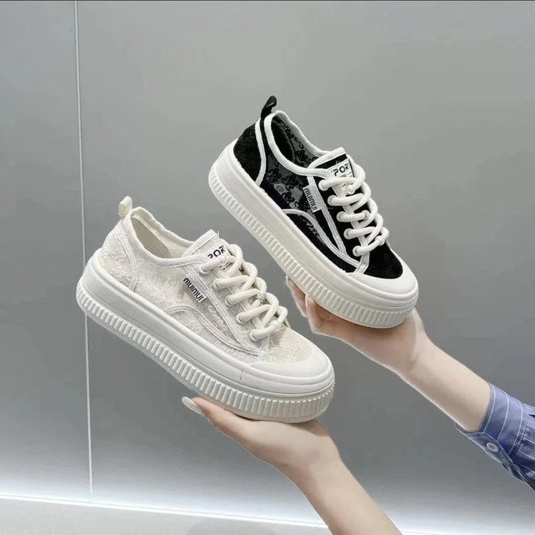 9901夏季网面蕾丝透气休闲小白鞋运动鞋镂空饼干鞋