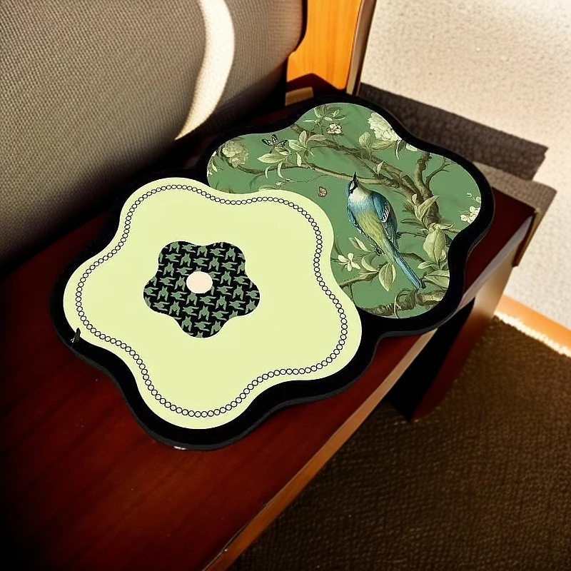 新中式古风花鸟竹硅藻泥地垫家用玄关入户门垫浴室地垫卫生间脚垫