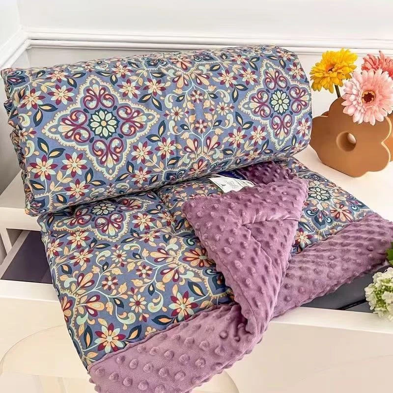 2.0×2.3全棉A类豆豆被可机洗可水洗豆豆绒被子双人秋冬被