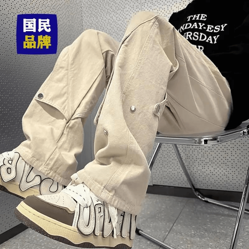 【小扬哥推荐】美式高街伐木工装裤子男款痞帅潮牌直筒宽松大码耐