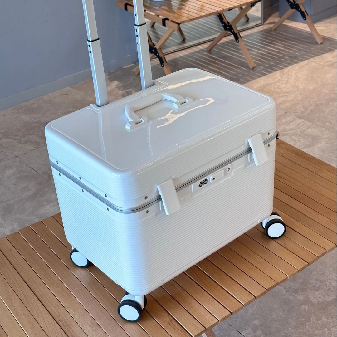 新款机长箱18寸上翻盖摄影拉杆箱轻便高档行李箱皮箱静音万向轮男