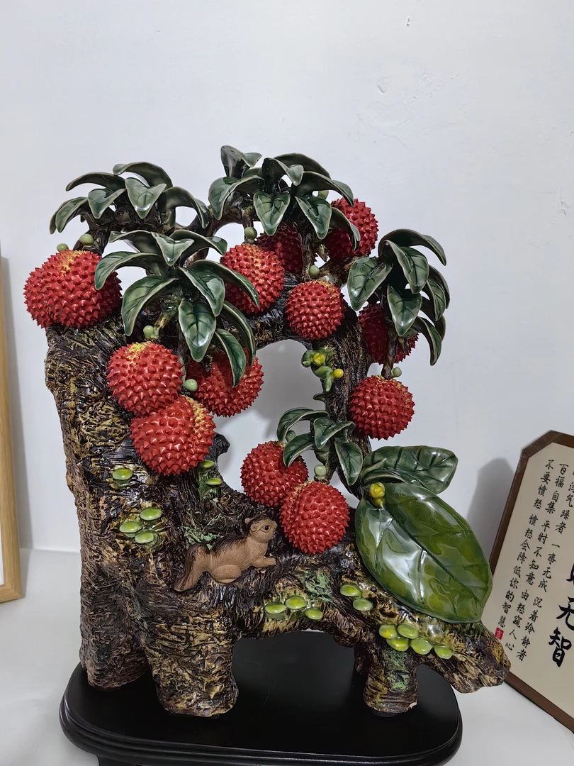 风生水起荔枝石湾陶瓷工艺品家居轻奢高档创意30-18-36