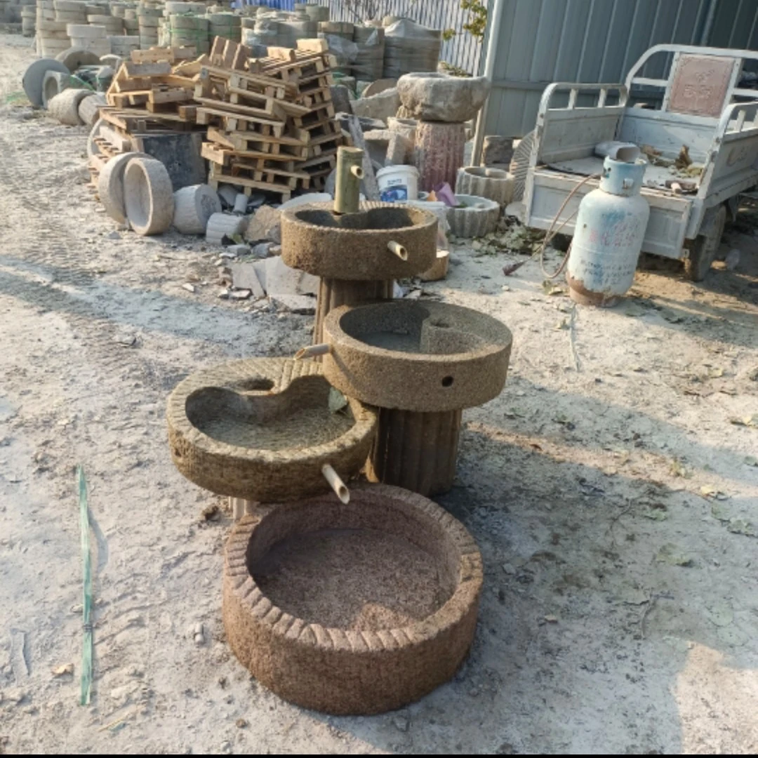 老石磨洗手盆石槽花盆鱼缸牛槽马槽石缸室内庭院流水摆件