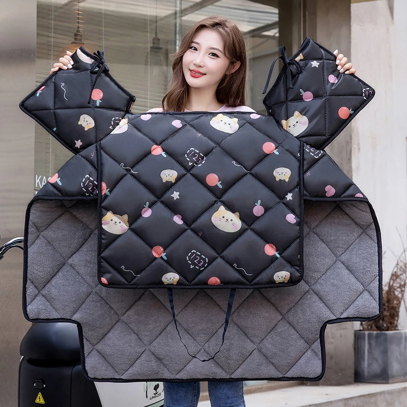 电动车挡风被冬季加绒加厚摩托电瓶电车防风罩防水板四季通用2023