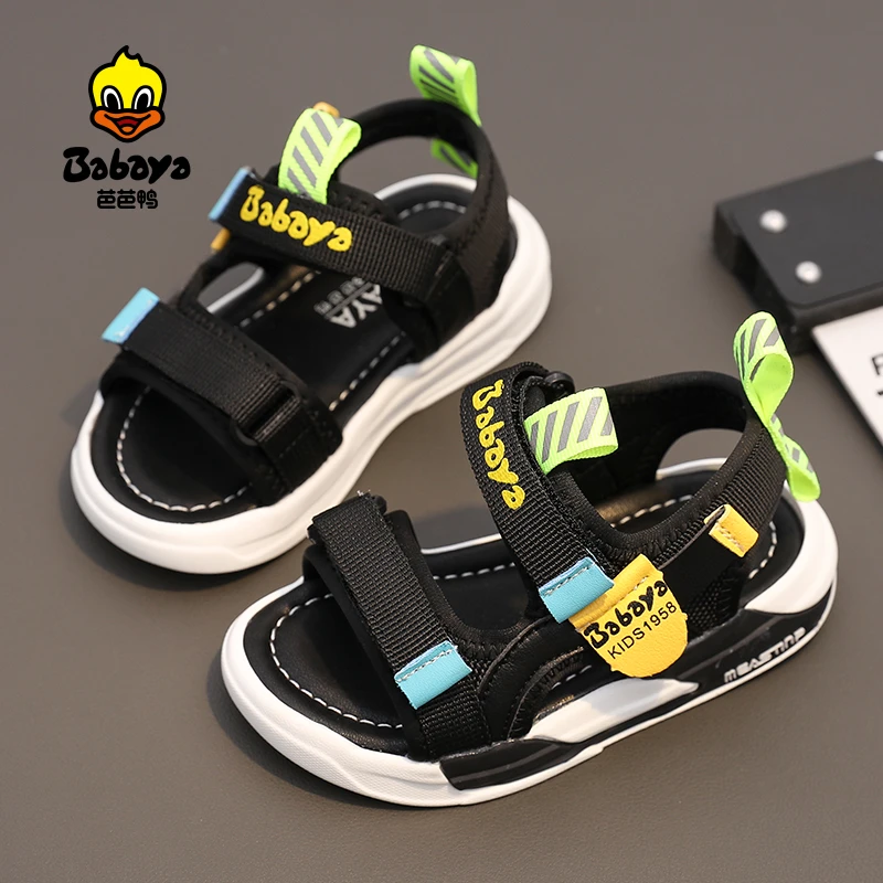 芭芭鸭男童凉鞋2025新款夏季儿童学步鞋防滑宝宝鞋小童软底沙滩鞋